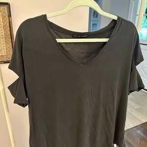 Black V-Neck Women's Top